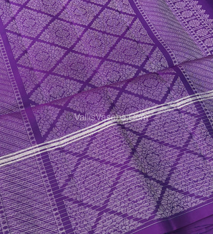 Pure Soft Silk Saree - Lavender with Purple - VVPSS071