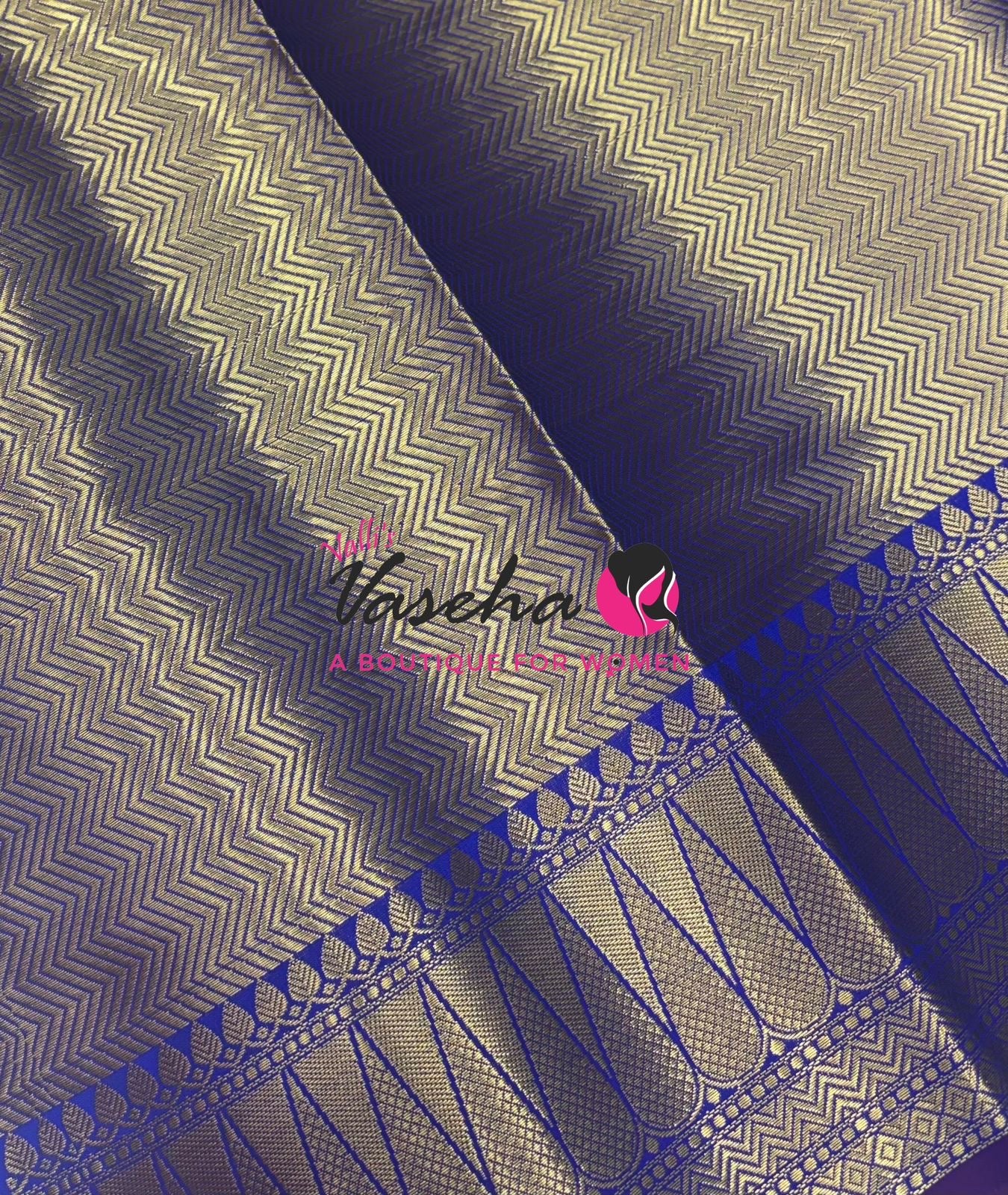 Banarasi Semi Soft Silk - Dual Tone Blueish Purple Shade - VVBSS017