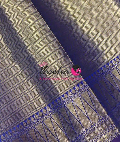 Banarasi Semi Soft Silk - Dual Tone Blueish Purple Shade - VVBSS017