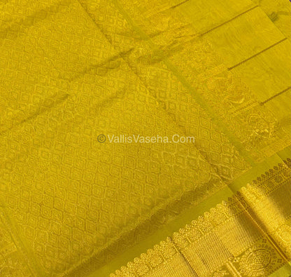 Pure Silk Cotton Saree - Mayil & Chakkaram Design - Purple With Yellow Shade - VVMC001