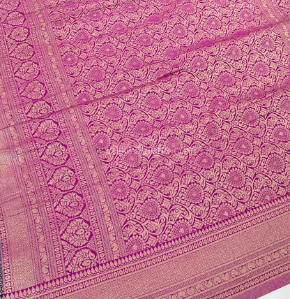 Banarasi - Premium Georgette Saree - Violetish Blue & Pink Combo-  VVPVG003