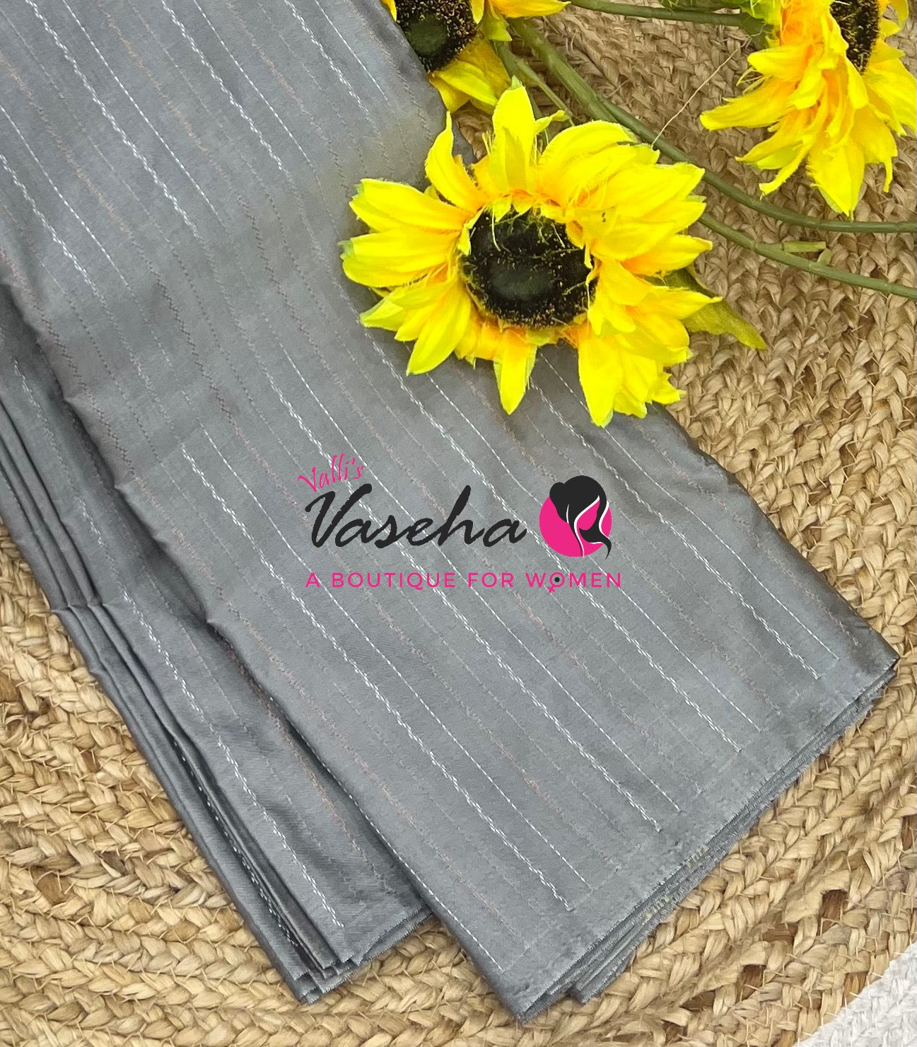 Semi Silk Saree - Zig Zag Vairavoosi Lines Style - VVSS003