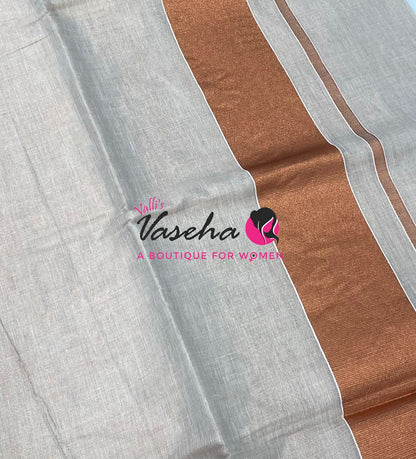 Kerala Copper Tissue Saree  - VVKCS031