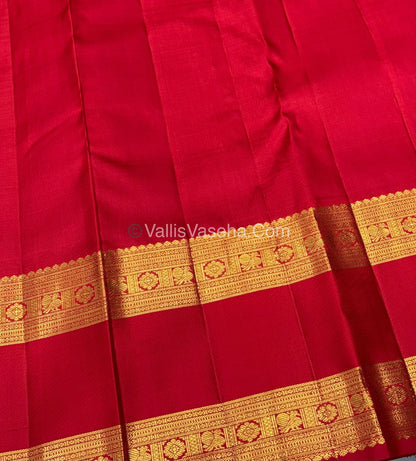 Pure Vintage Korvai Kanchipuram Silk Saree - Green & Red Combo - VVPS021