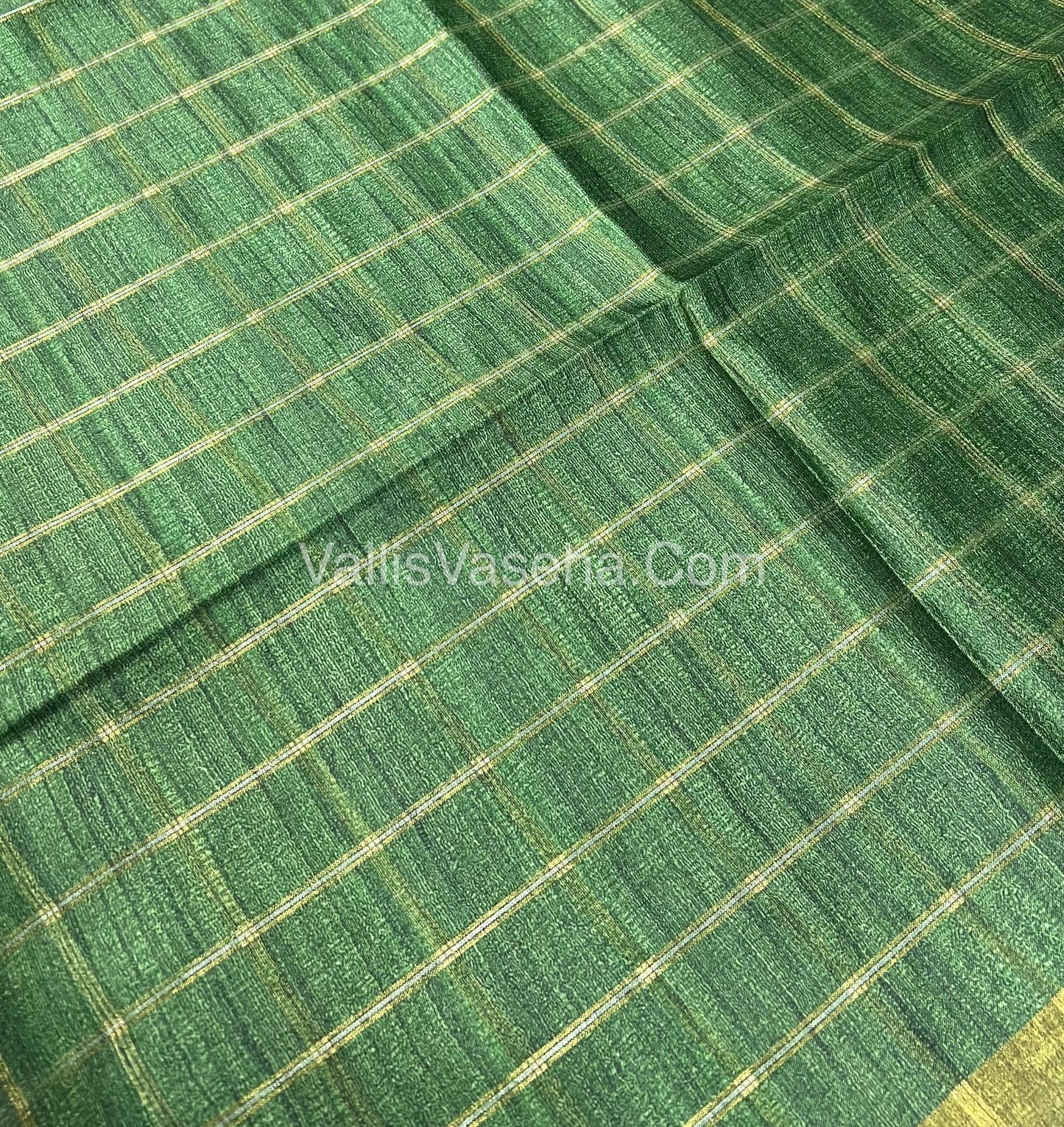 Semi Gicha Tussar Silk Saree - checks pattern - VVSGT001