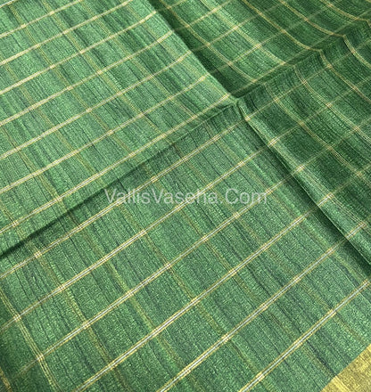 Semi Gicha Tussar Silk Saree - checks pattern - VVSGT001