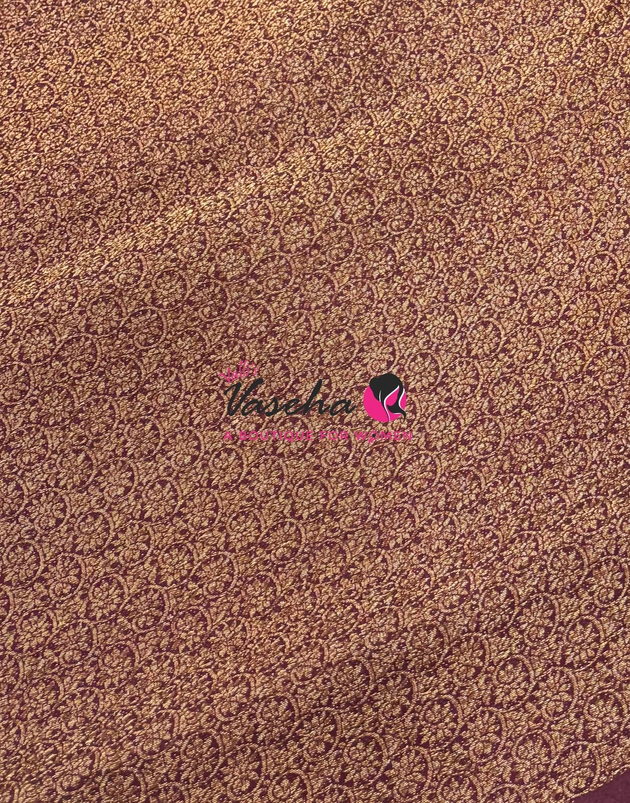 Bamboo Silk Saree -  Green with Pink Brown  - VVBSS018