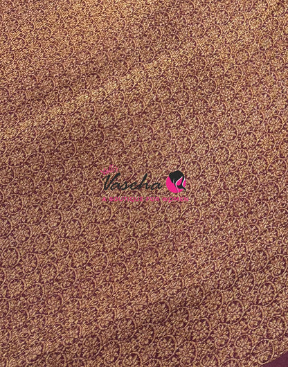 Bamboo Silk Saree -  Green with Pink Brown  - VVBSS018