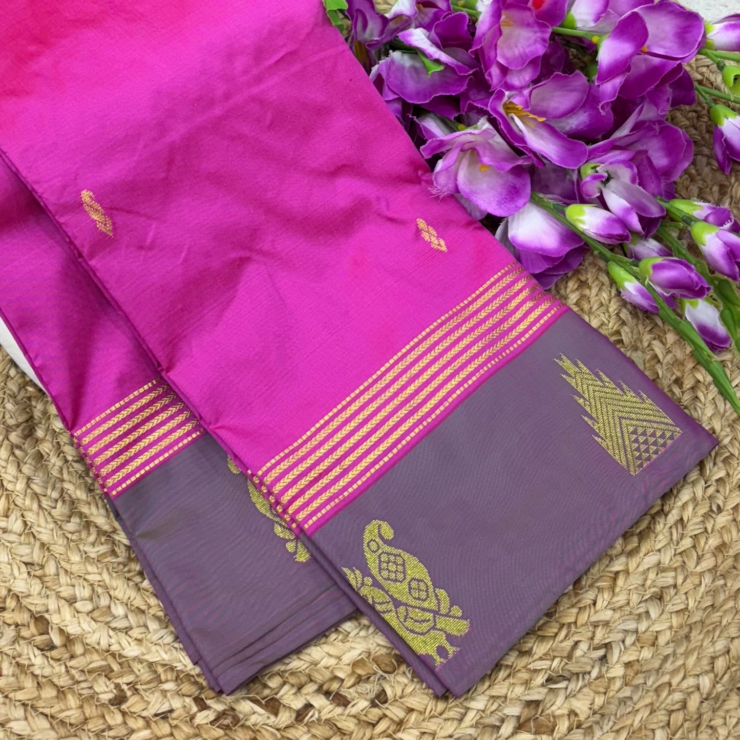 Semi Silk Saree - Kanchi Pattu Style - VVSSS004