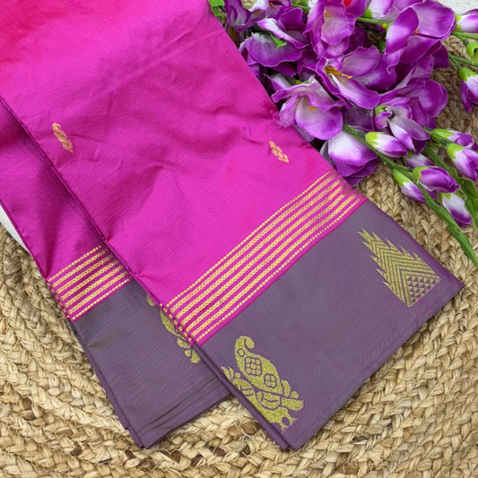 Semi Silk Saree - Kanchi Pattu Style - VVSSS004