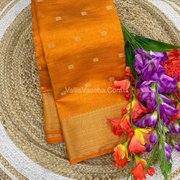 Semi Tussar Silk Saree |Mustard Orange shade |VVSTS045