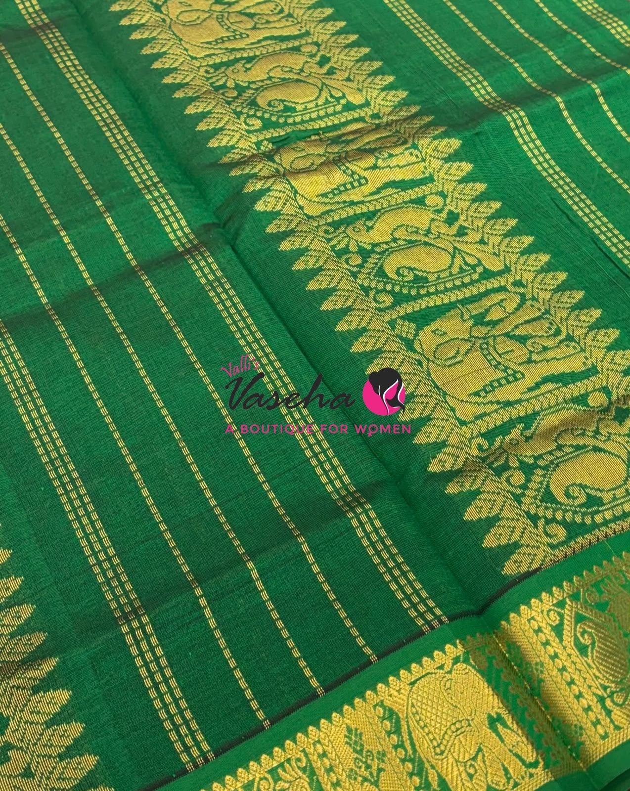 Semi Silk Cotton Saree - Checked Pattern with Butta  - VVSSC013
