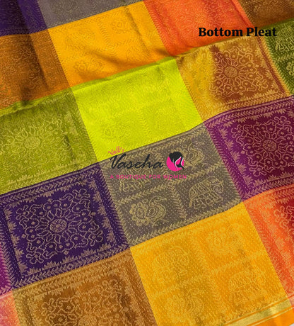 Pure Soft Silk Saree - Partly Pallu -  Half & Half Saree - VVPSS088