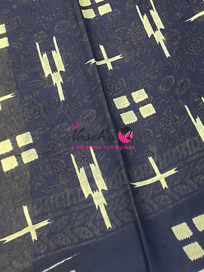 Pure Soft Mul Mul Cotton Sarees - Hand Block Prints - VVMMC011