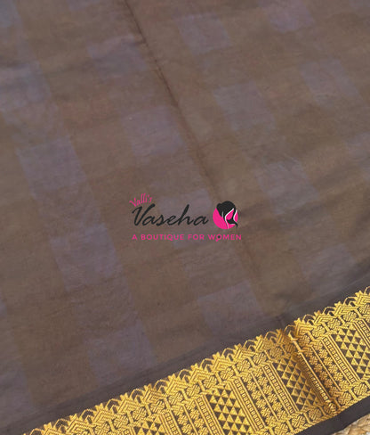 Semi Silk Cotton Saree |  Pazhum Pazhamum Checks Design |VVSSC018