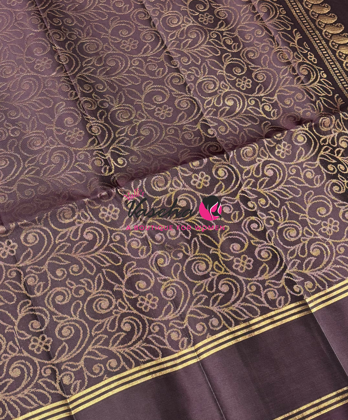 Pure Soft Silk Saree  - Onion Pink & Wine Brown Combo - VVPSS141