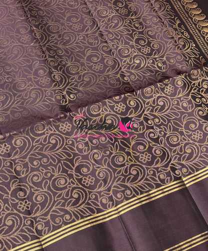 Pure Soft Silk Saree  - Onion Pink & Wine Brown Combo - VVPSS141