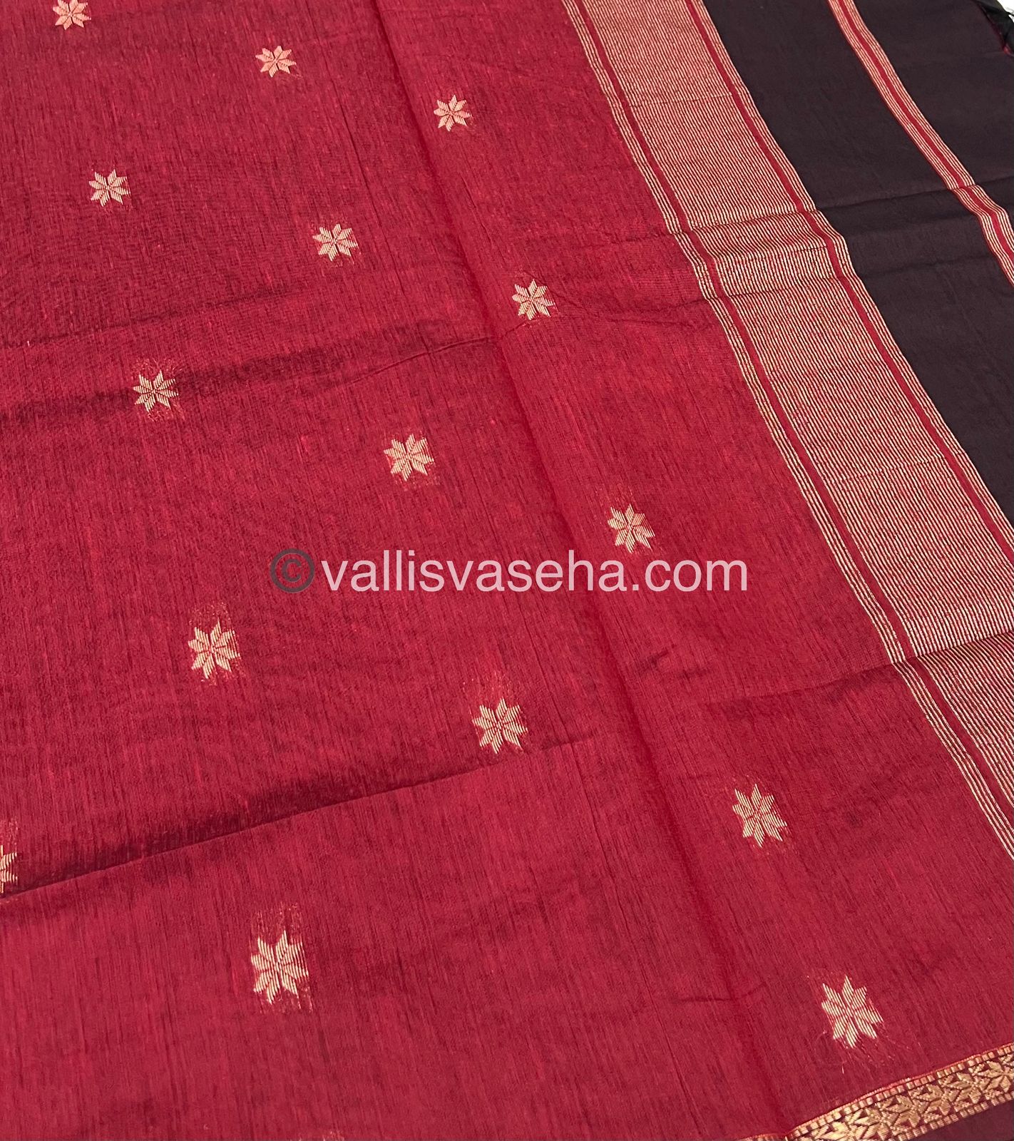 Semi Maheshwari Silk Cotton Saree - VVMSC002