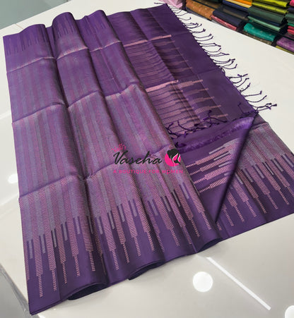 Pure Soft Silk Saree  -  Purple Shade - VVPSS129