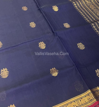 Pure Silk Cotton Saree -Retta  Mayil Design - VVRMS001