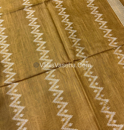 Bhagalpuri Silk - Green With Chikku - VVBS005