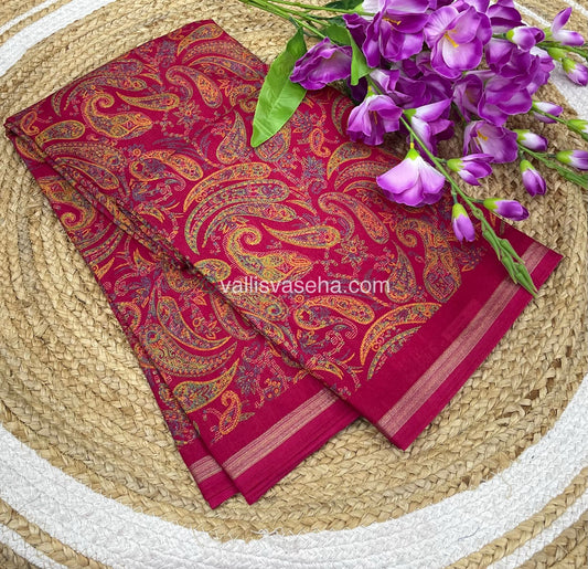 Casual Wear - Fancy Mixed Cotton - Dark Pink Shade - VVFMC001