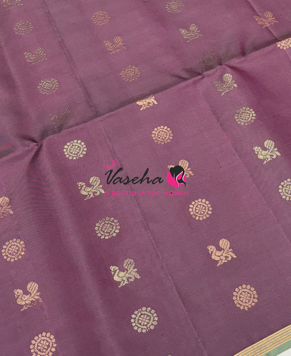 Pure Soft Silk Saree  - Brown &  Green Combo  - VVPSS055