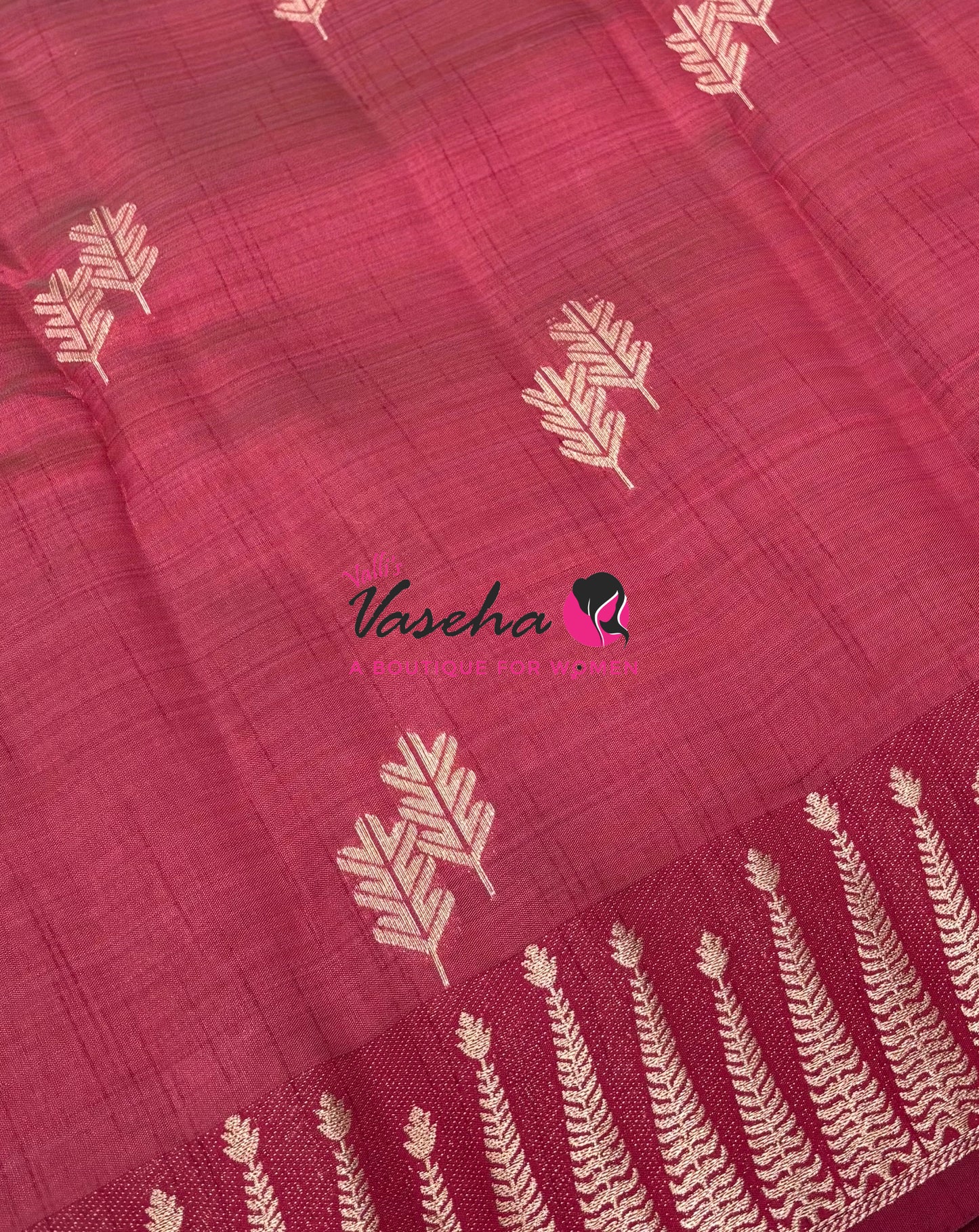 Semi Tussar Silk Saree | Maroon  Shade |VVSTS050