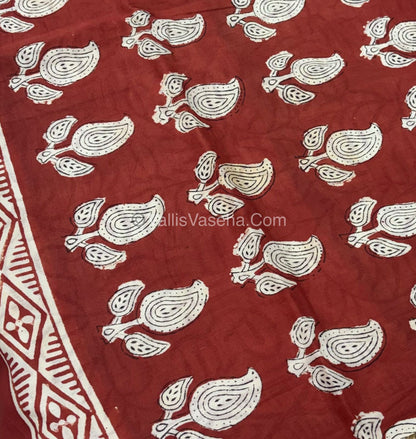 Pure Soft Mul Mul Cotton Sarees - Hand Block Prints - VVMMC006