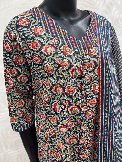 Ready Made - Anarkali - Salwar, Kameez & Duppatta(3pc)- Printed Cotton - VVAS003