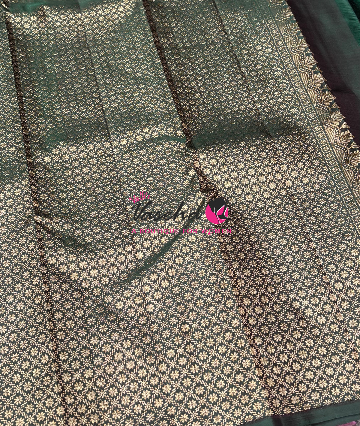 Pure Kanchipuram Silk Saree - Green Shade - VVPS054