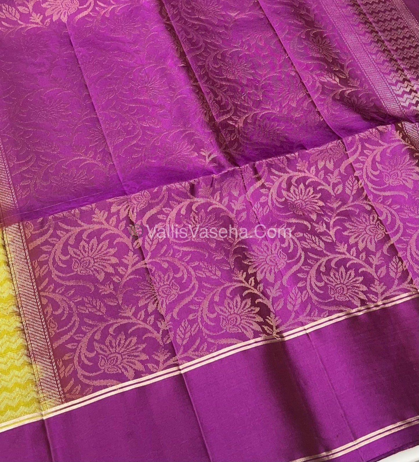 Pure Soft Silk Saree  -  Yellow & Purplish Pink Combo - VVPSS055