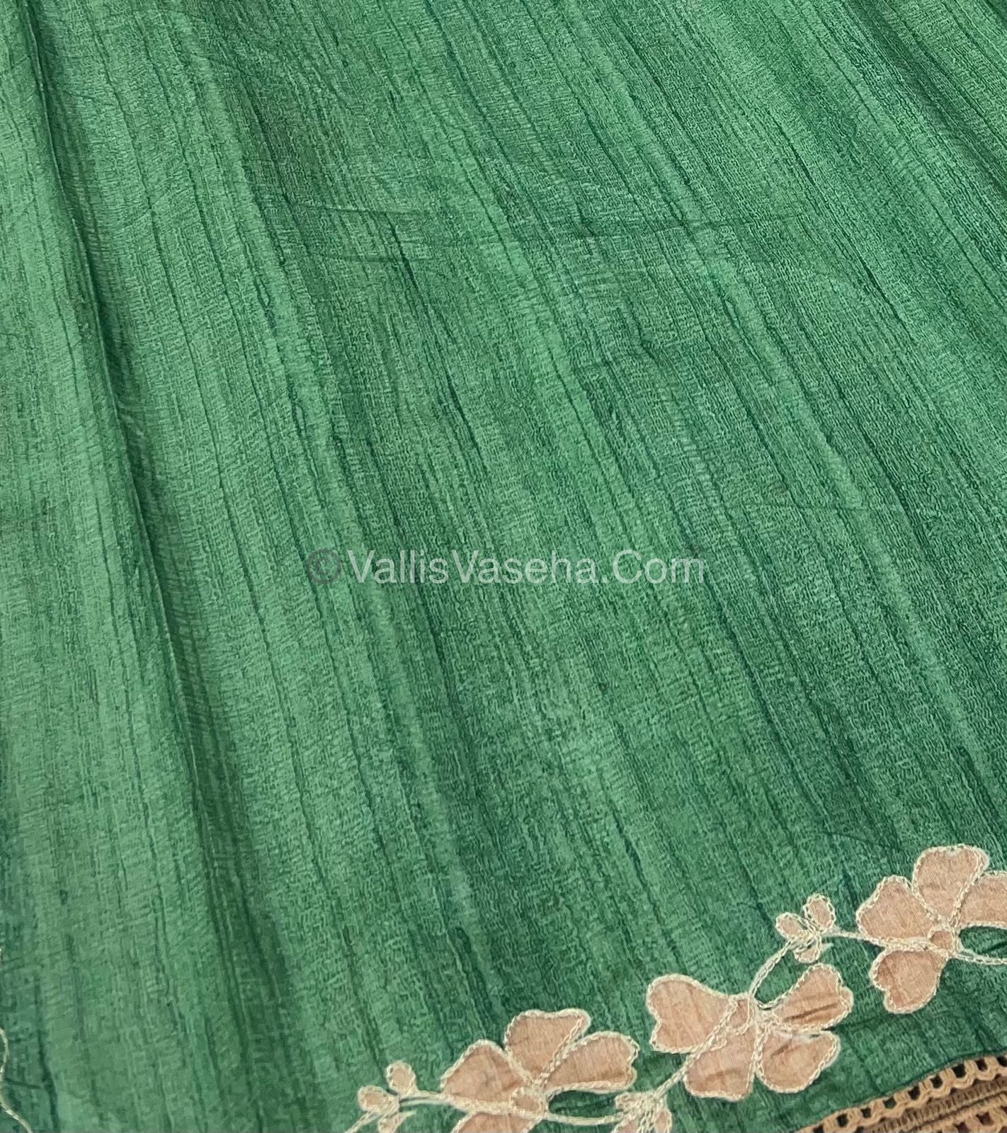 Semi Raw Silk with embroidery work - VVSRS001