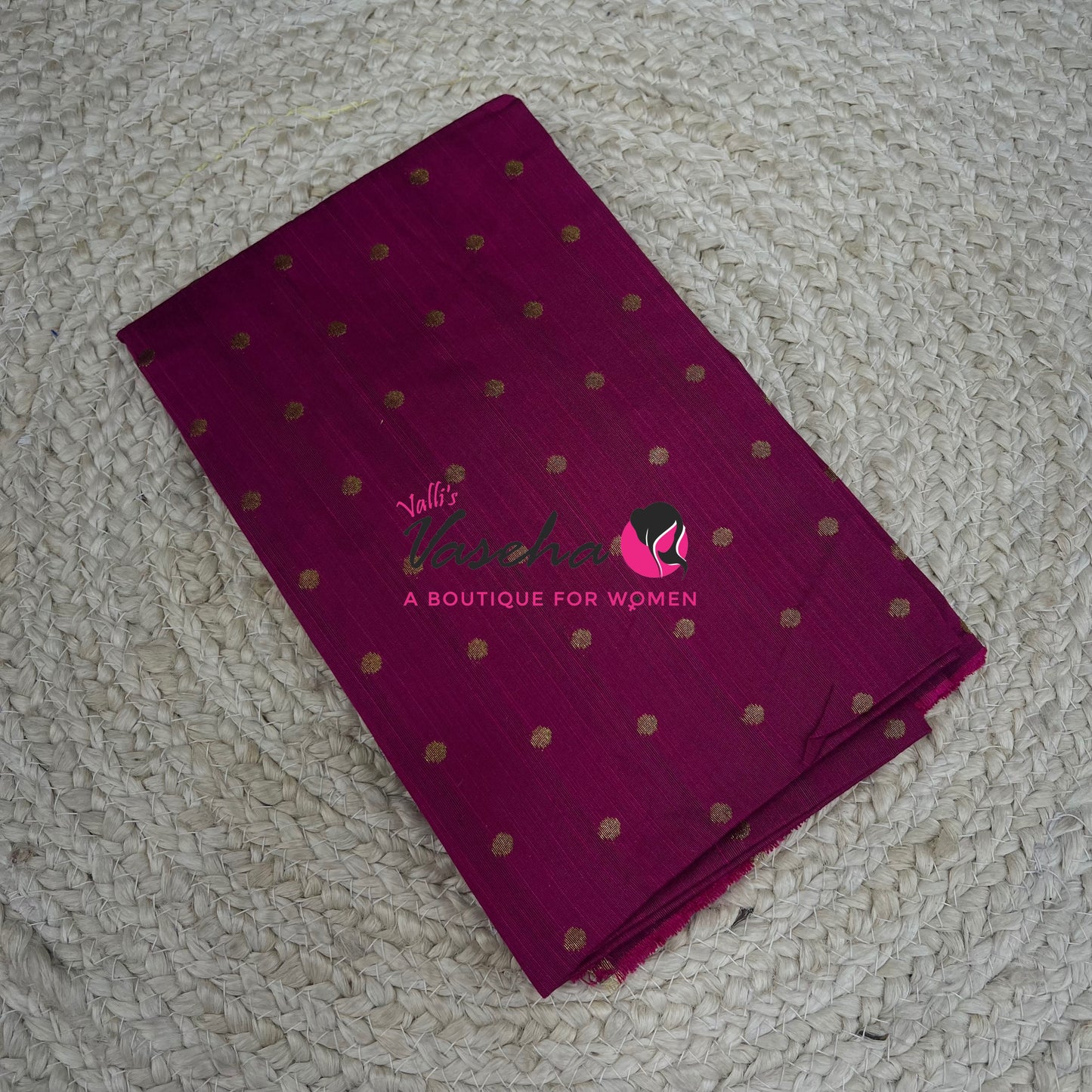 Blouse Bit - Semi Raw Silk - Round Zari -Butta Design - 1mtr - VVBB001