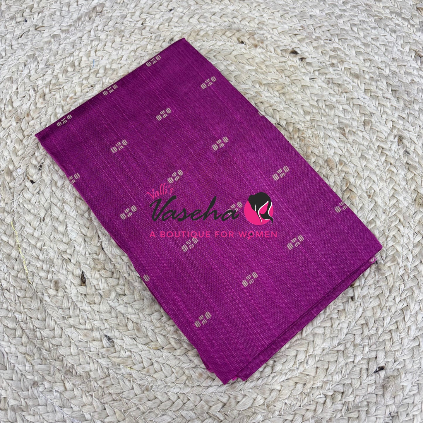 Blouse Bit - Semi Raw Silk - Thread Butta Design - 1mtr - VVBB001