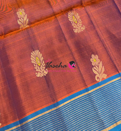 Half Mixed  Soft Silk Saree - (1.75 warp)Dual Tone Pink & Blue - VVPSS090