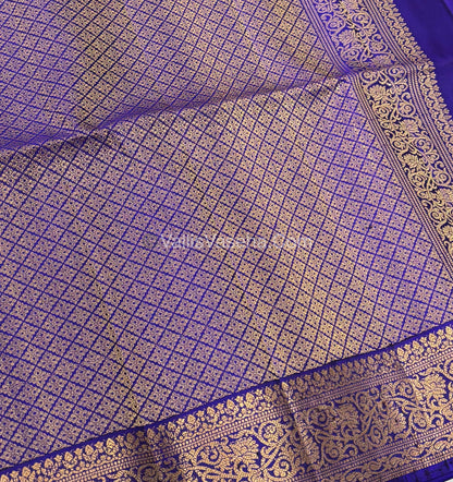 Pure Soft Silk Saree - Kanchi Border - Blue Shade - VVPSS033