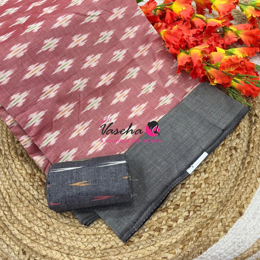 Ikkat Mercerised Cotton Saree - Single Ikkat - VVIKS001