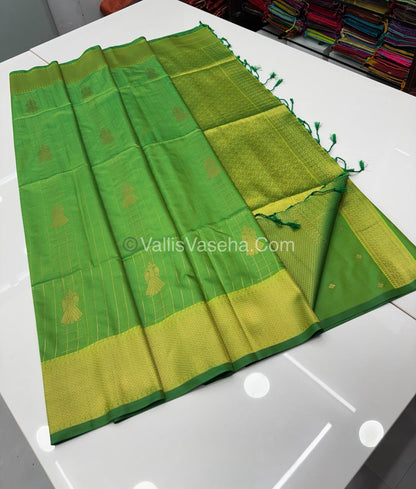 Semi Soft Silk - Border less - Green Shade -VVSSS023