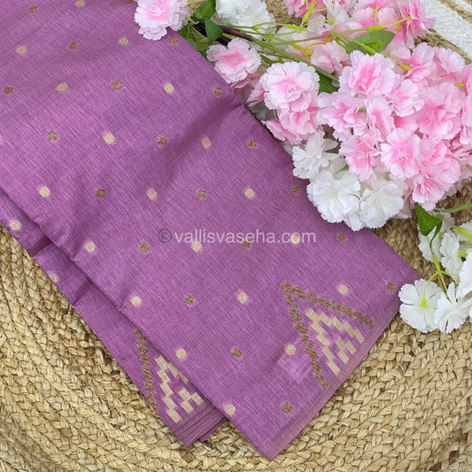 Cherry Tussar - Semi Tussar Silk - Onion Pinkish Light Lavendar  Shade - VVSTS009
