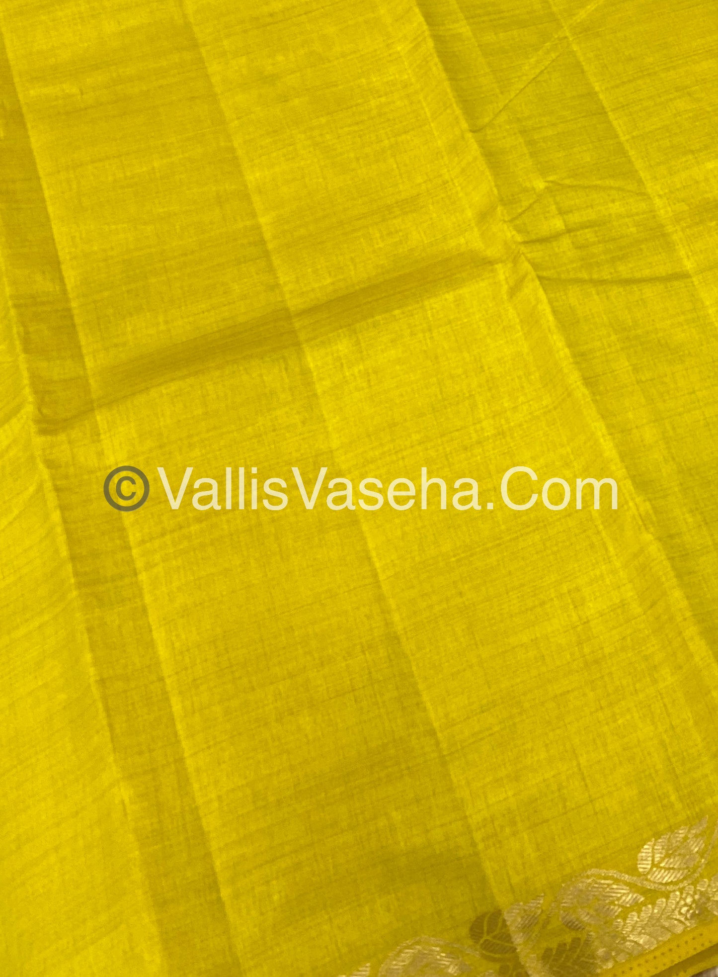 Semi Tussar Silk - Lemon Yellow Mixed Light Green Shade - VVSTS003