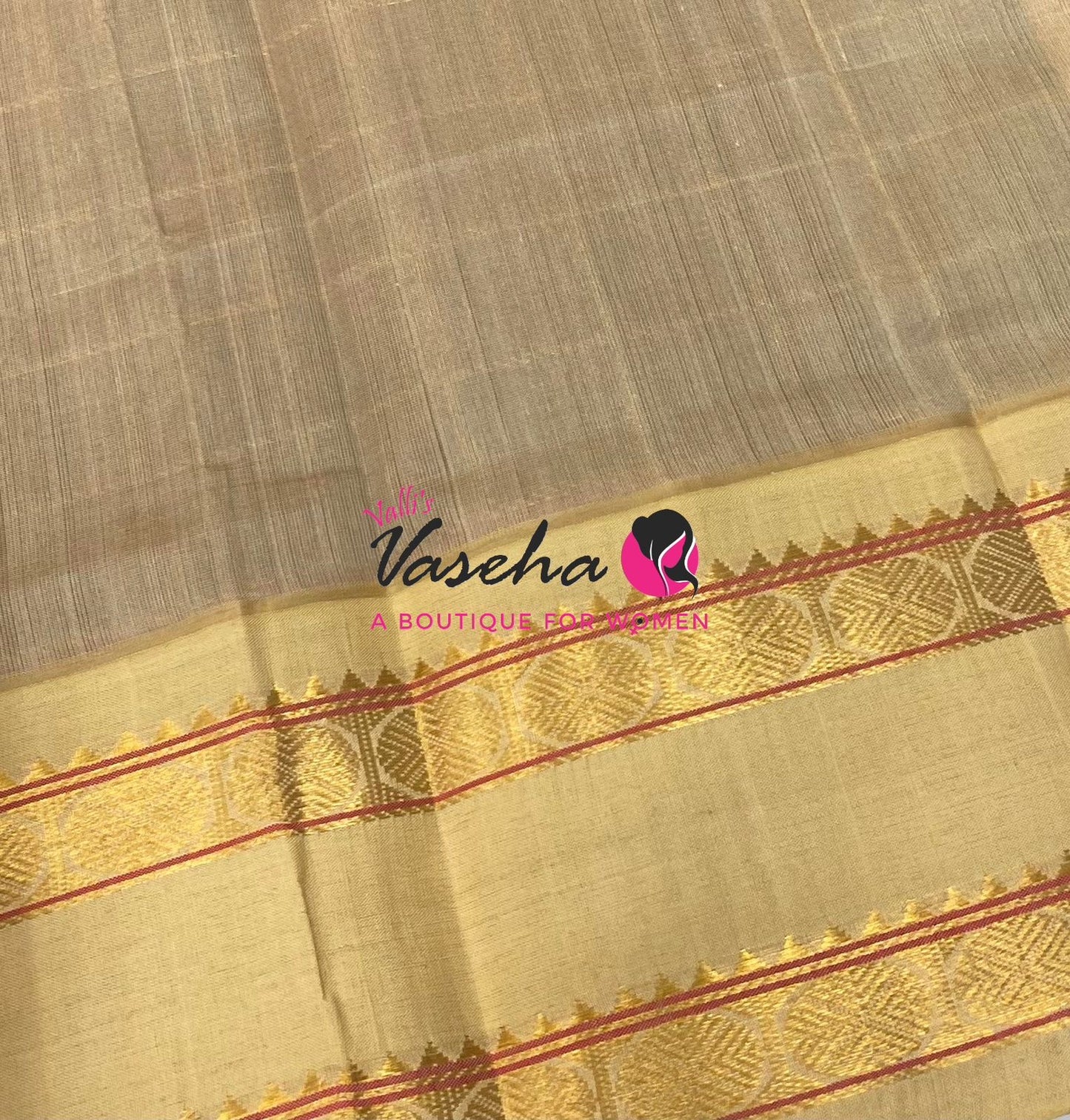 Pure Korvai Silk Cotton With Retta Petta Border - Checks pattern - Maroon & Cream - VVKSC013