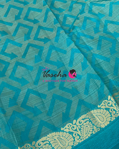 Semi Tussar Silk Saree | Blue Shade |VVSTS059