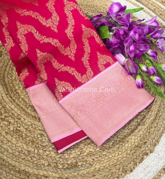 Semi Kanchi Silk - Pink & Light Pink Shade  - VVSKS004