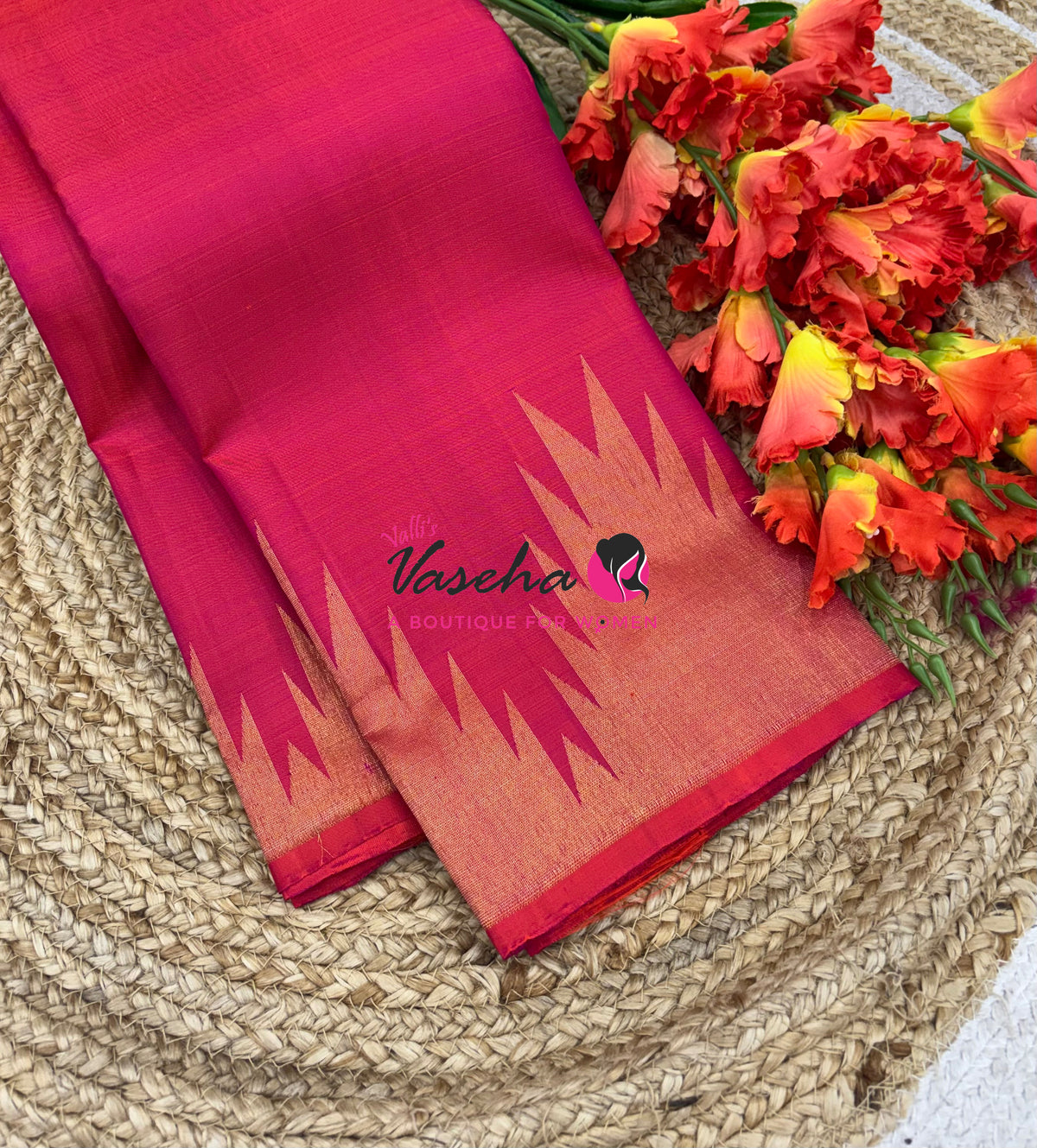 Pure Vintage Kanchipuram Silk Saree  - 8 Kol Weaving - Peach Shade VVPS019