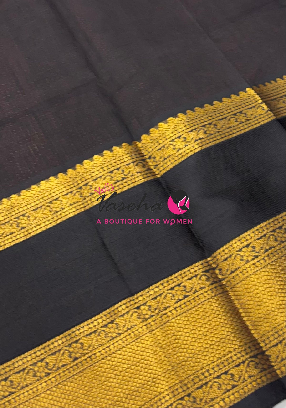 Pure Korvai Silk Cotton - Checks Pattern - Maroonish Red With Black Shade  - VVKSC034