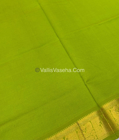 20% Offer |Semi Silk Cotton Saree |Green With Green  Shade | VVSSC002