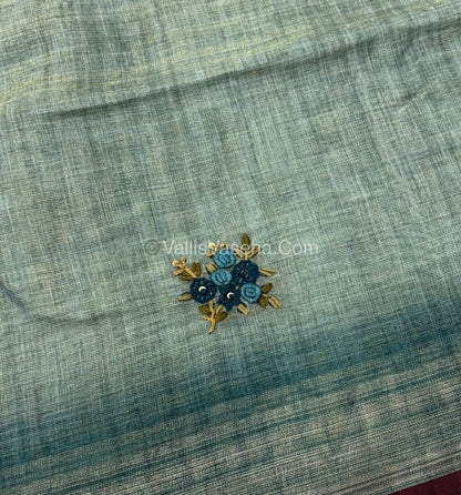 French Knot - Tissue Saree - Blue Shade - VVLFN008