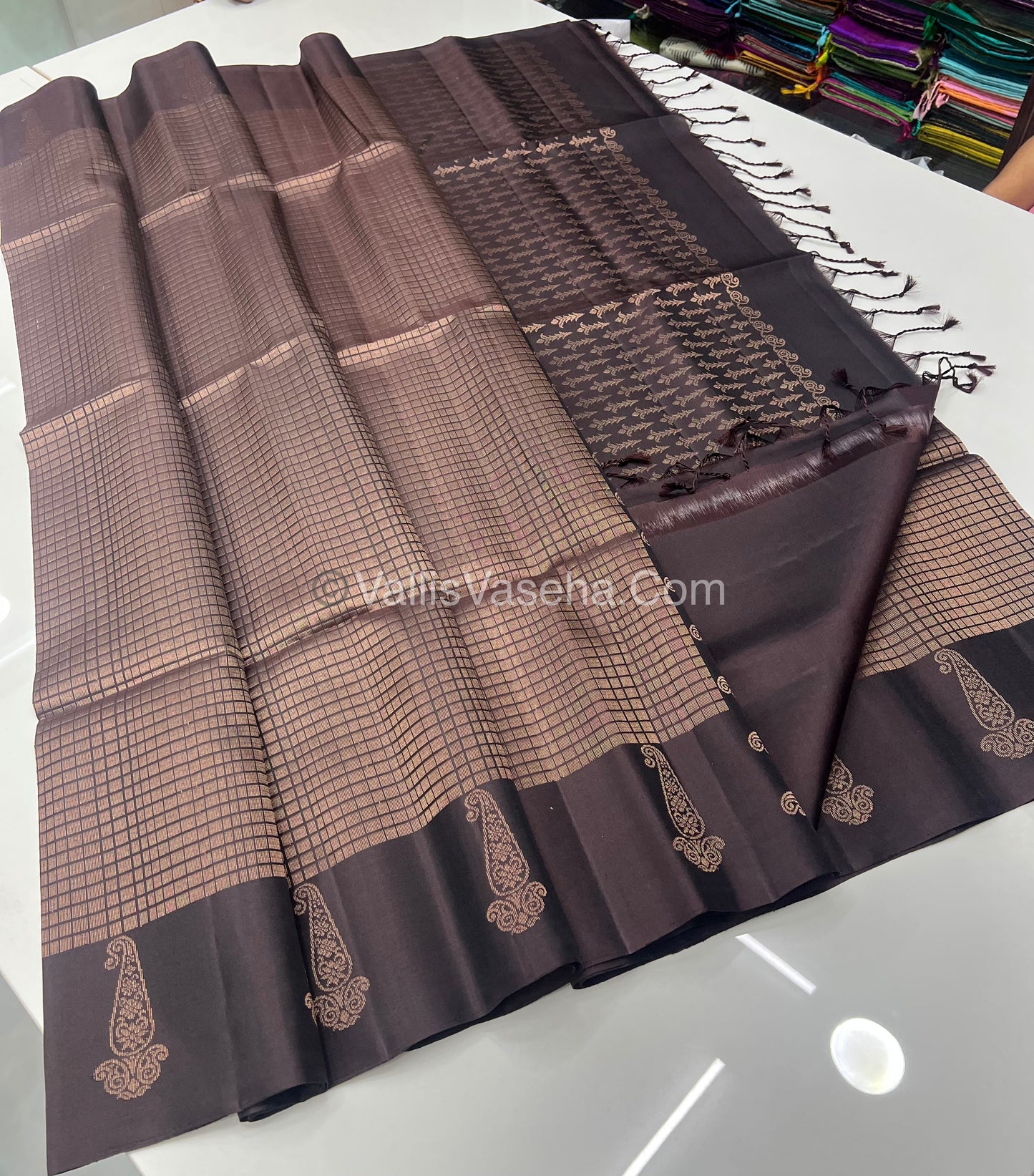 Pure Soft Silk Saree - Brown Shade - VVPSS063