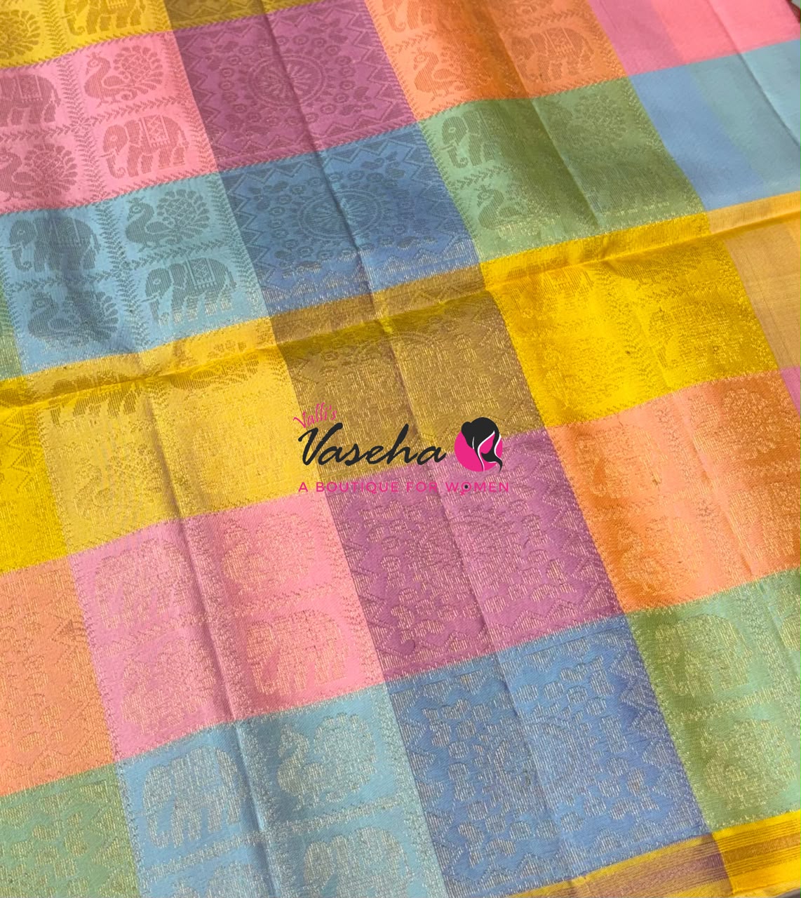 Pure Soft Silk Saree - Partly Pallu -  Half & Half Saree - VVPSS088